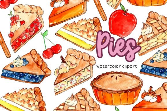 Download Watercolor Pie Clipart - Pie Collection