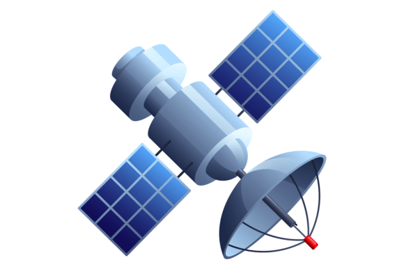 Download Space Satellite Cartoon Icon. Shuttle Wi - Satellite Collection