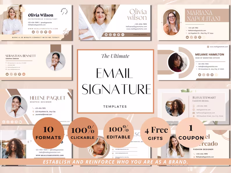 Download Email Signature Template Bundle, Modern - Modern Collection